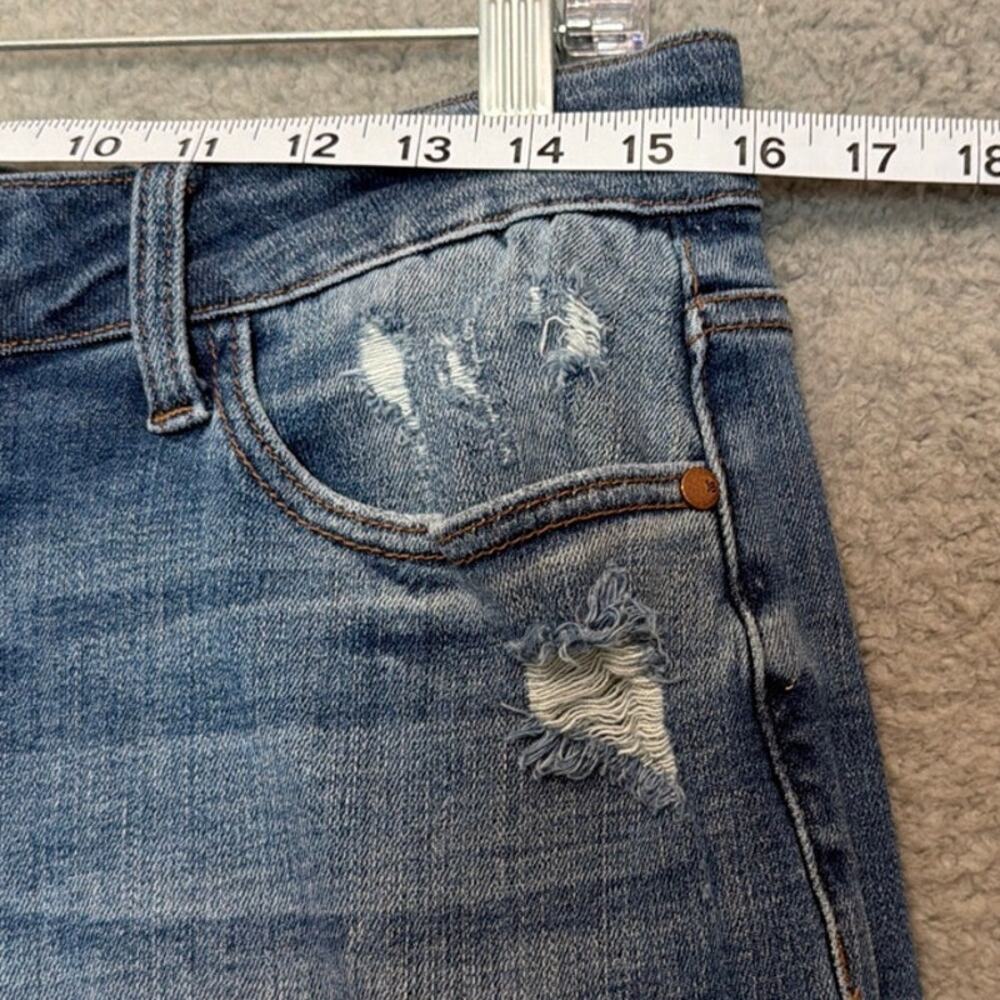 Judy Blue Wide Leg Jeans 14W High Rise Lightly Distressed Stretch Denim - Picture 4 of 10